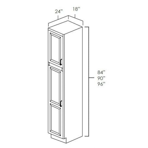 Toffee Shaker 18" x 96" Pantry Cabinet