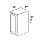 White Shaker 42" Single Door Wall Cabinet Pre-Assembled