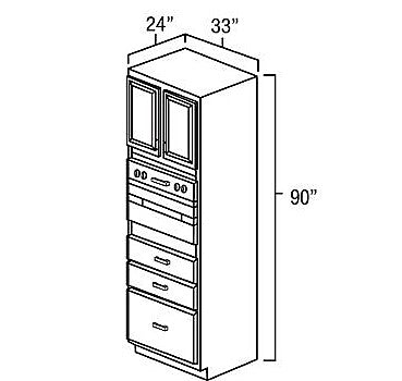 White Shaker 33" x 90" Universal Oven Cabinet