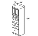 White Shaker 33" x 90" Universal Oven Cabinet