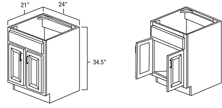 Butterscotch Shaker 24" Vanity