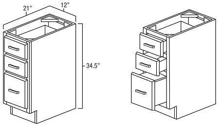 Butterscotch Shaker 12" Vanity Drawer Base