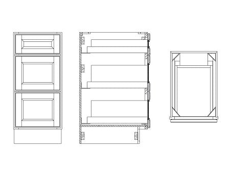 Butterscotch Shaker 24" Vanity Drawer Base