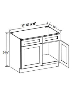 Wilder White Oak Vanity Sink Base Cabinet - 33"W x 34 1/2"H x 21"D - Assembled