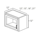 White Shaker 12" x 12" Wall Cabinet w/ a Plain Glass Door
