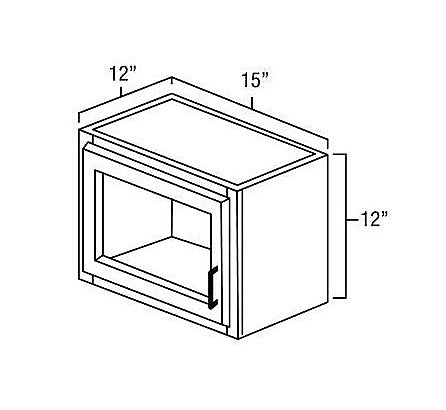White Shaker 15" x 12" Wall Cabinet w/ a Plain Glass Door