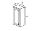 White Shaker 15" x 36" Wall Cabinet