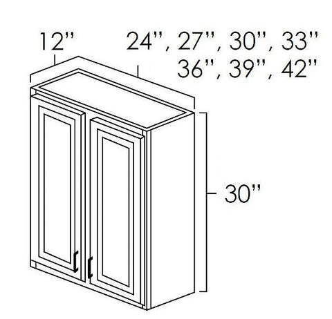 White Shaker 24" x 30" Wall Cabinet