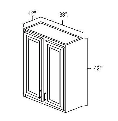 White Shaker 33" x 42" Wall Cabinet