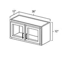 White Shaker 36" x 12" Wall Cabinet w/ a Plain Glass Doors