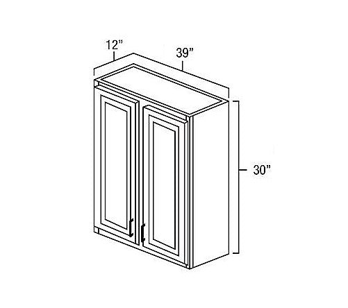 White Shaker 39" W x 30" H Wall Cabinet