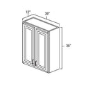White Shaker 39" W x 36" H Wall Cabinet