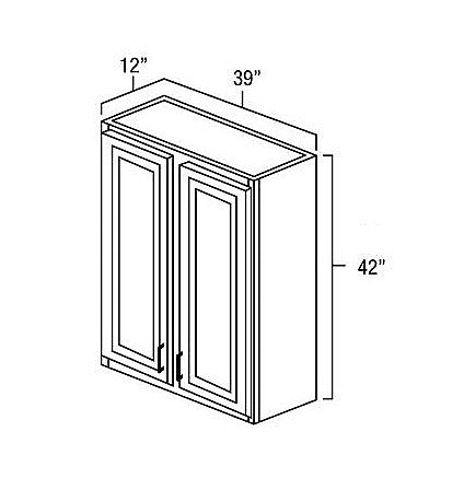 White Shaker 39" W x 42" H Wall Cabinet