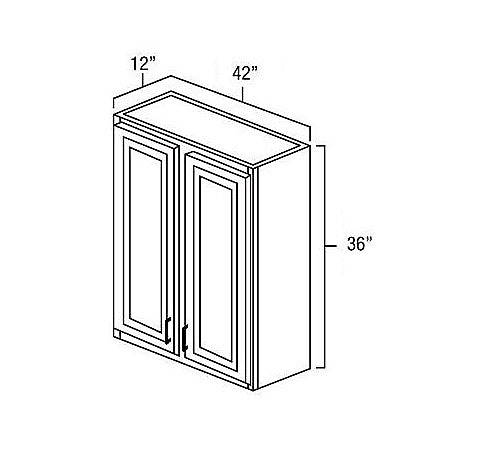 White Shaker 42" x 36" Wall Cabinet
