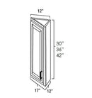 White Shaker 12" x 42" Wall End Angle Cabinet