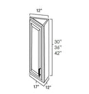 White Shaker 12" x 36" Wall End Angle Cabinet