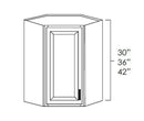 White Shaker 24" x 30" Diagonal Corner Wall Cabinet