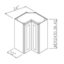 White Shaker 24" x 36" Wall Easy Reach Corner Cabinet Pre-Assembled