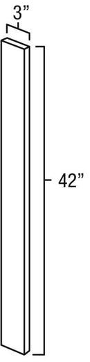 Rustic Hickory Shaker 42" Wall Filler Pre-Assembled