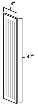 Rustic Hickory Shaker 3" W x 42" H Fluted Wall Filler Pre-Assembled