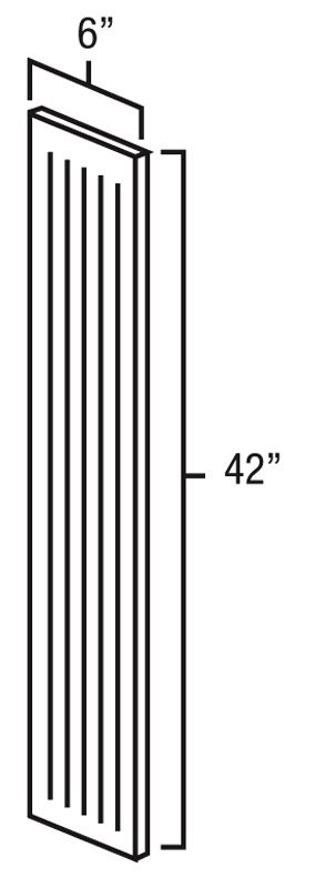 Knotty Hickory Shaker 6" x 42" Fluted Wall Filler