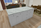Shaker White 84" Island (countertops not included)