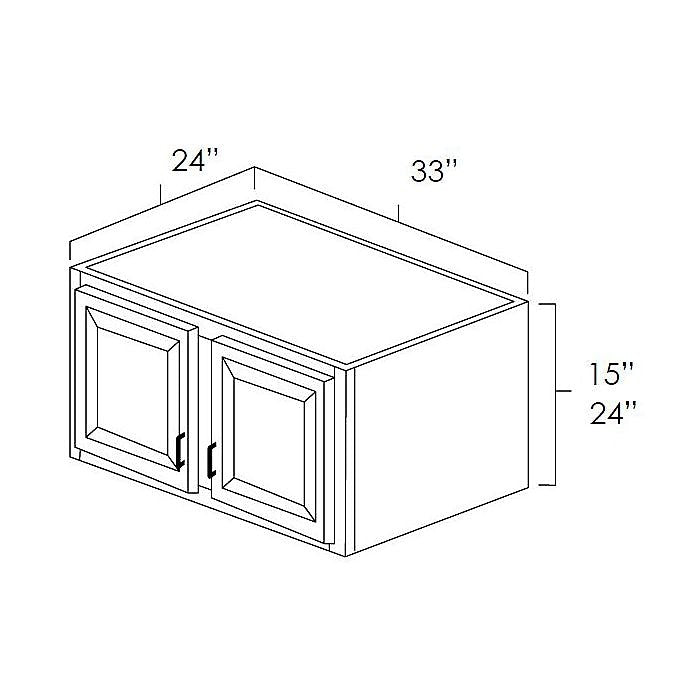 White Shaker 33" x 15" x 24" Refrigerator Wall Cabinet
