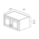 White Shaker 33" x 15" x 24" Refrigerator Wall Cabinet