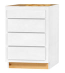 DWhite Shaker 24" 4-Drawer Base Cabinet