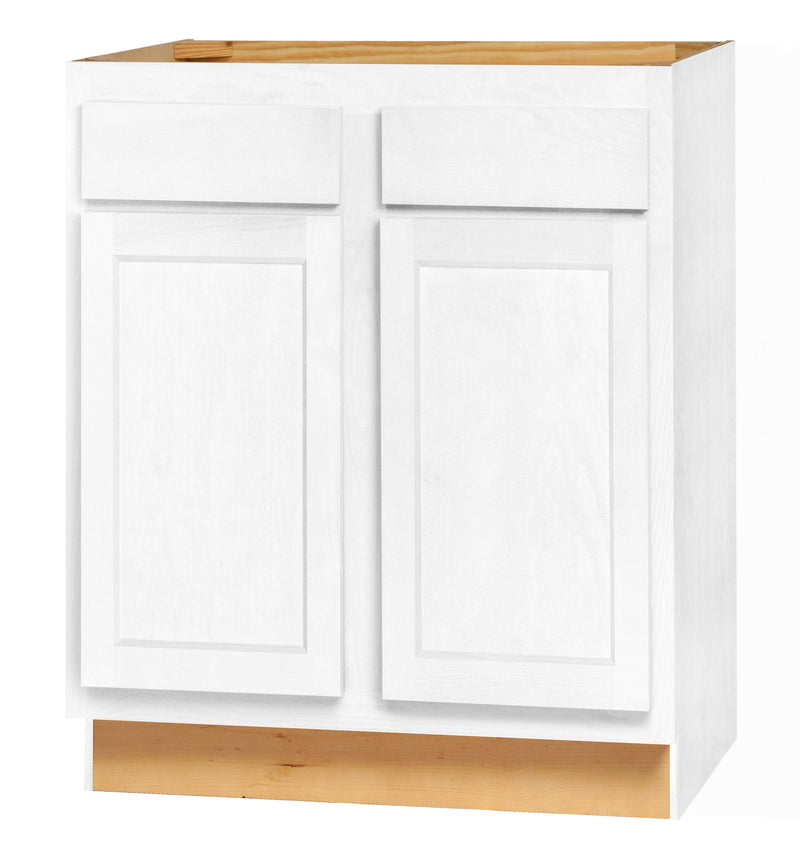 DWhite Shaker 30" Double Door Range & Sink Base Cabinet