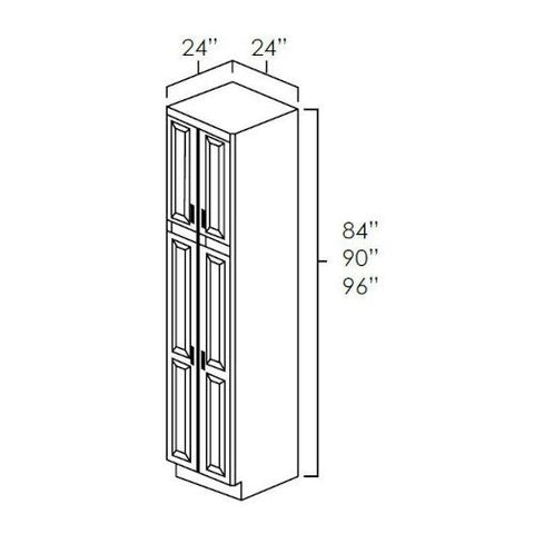 Navy Blue Shaker 24" x 96" Pantry Cabinet