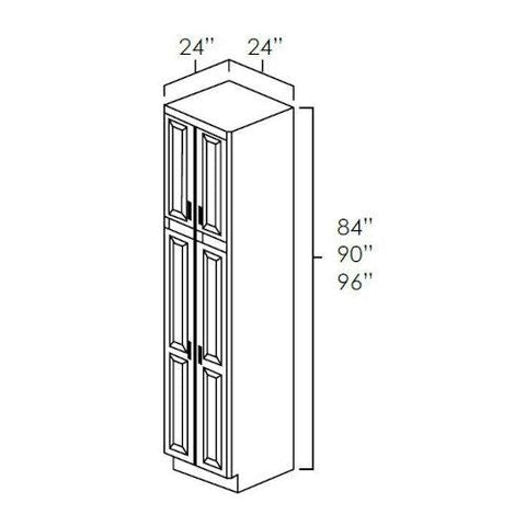 Smoky Gray 24" x 90" Pantry Cabinet