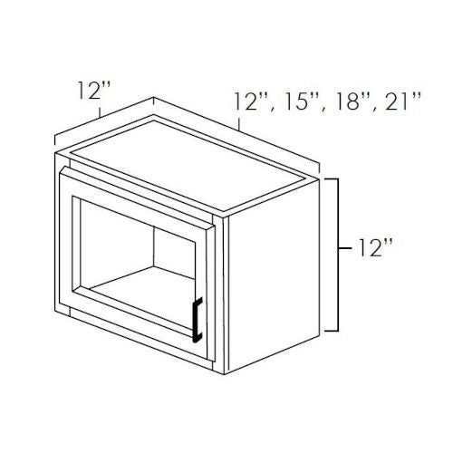 Platinum Shaker 21" x 12" Wall Cabinet w/ a Plain Glass Door