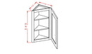 Winchester Grey 12" x 42" Wall End Angle Cabinet