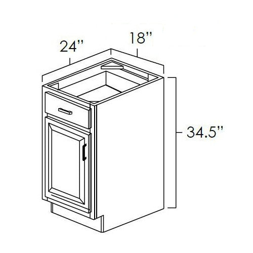 Platinum Shaker 18" Base Cabinet