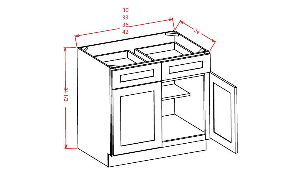 Winchester Grey 42" Base Cabinet