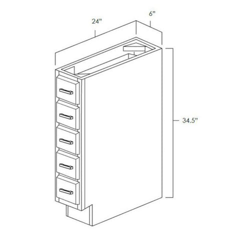 West Point Grey 6" Base Spice Drawer Cabinet