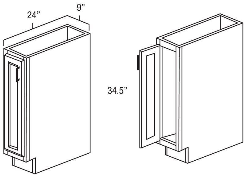 Winchester Grey 9" Full Height Door Base