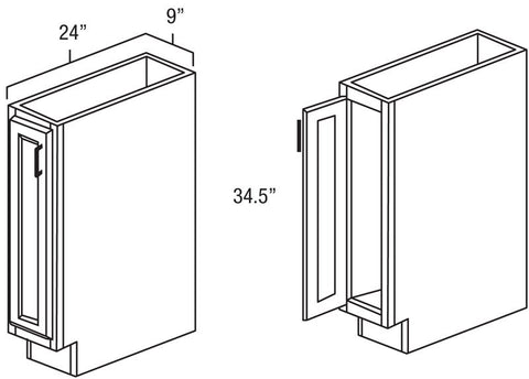 Winchester Grey 9" Full Height Door Base