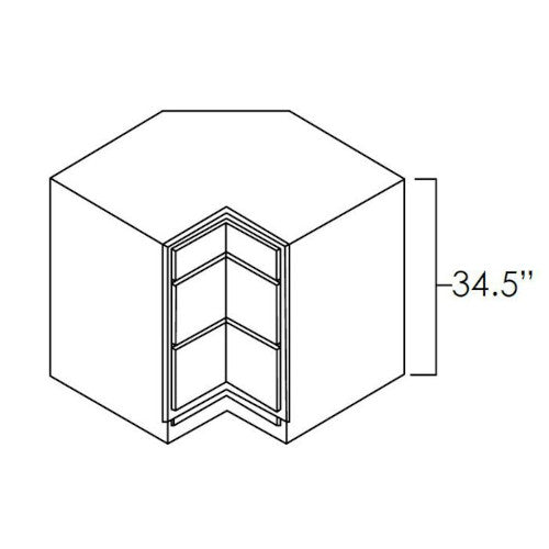 Midnight Black Shaker 36" Corner Three Drawer Base