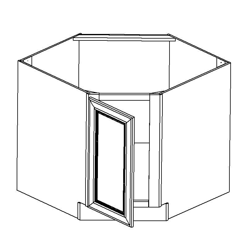 Smoky Gray 36" Corner Base Cabinet