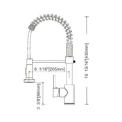 Commercial Style Kitchen Faucet 8 1/16" x 16 15/16" Brushed nickel