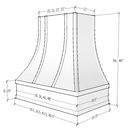 36" Wood Range Hood - Asheville Curved Strapped Moulding Wood Vent Cover