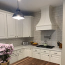 48" Wood Range Hood - Asheville Curved Strapped Moulding Wood Vent Cover