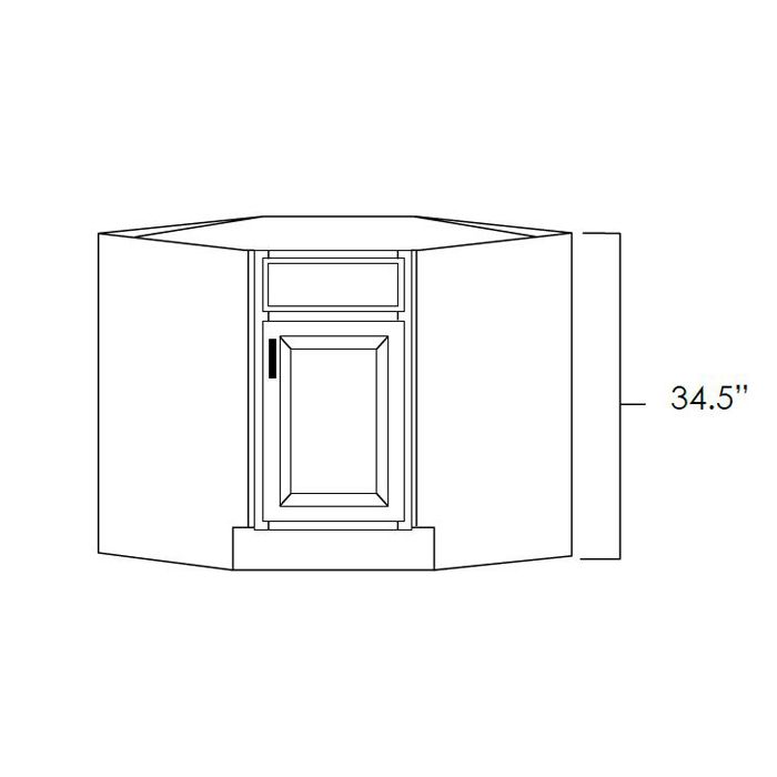 Midnight Black Shaker 36" Diagonal Corner Sink Base