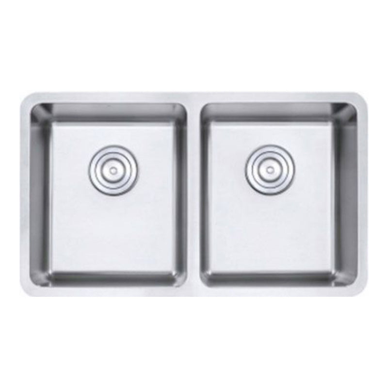 32" Double Undermount Stainless Steel Kitchen Sink 50/50 18G 32" x 19" x 9" R25mm