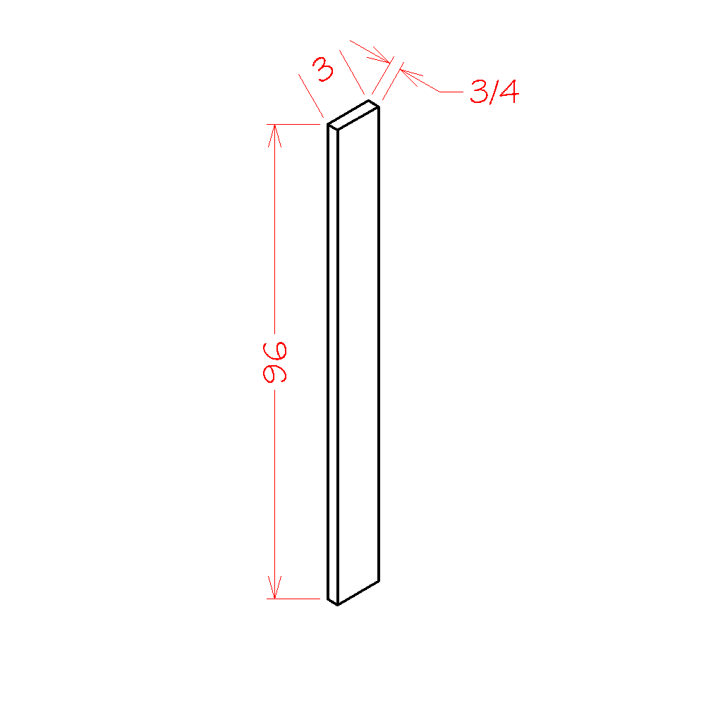 English Birch 3"W X 96"H Tall Filler