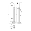 Floor Mounted Round Bathtub Filler Chrome