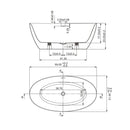 White Free Standing Acrylic Bathtub 59" x 31.5" x 23"
