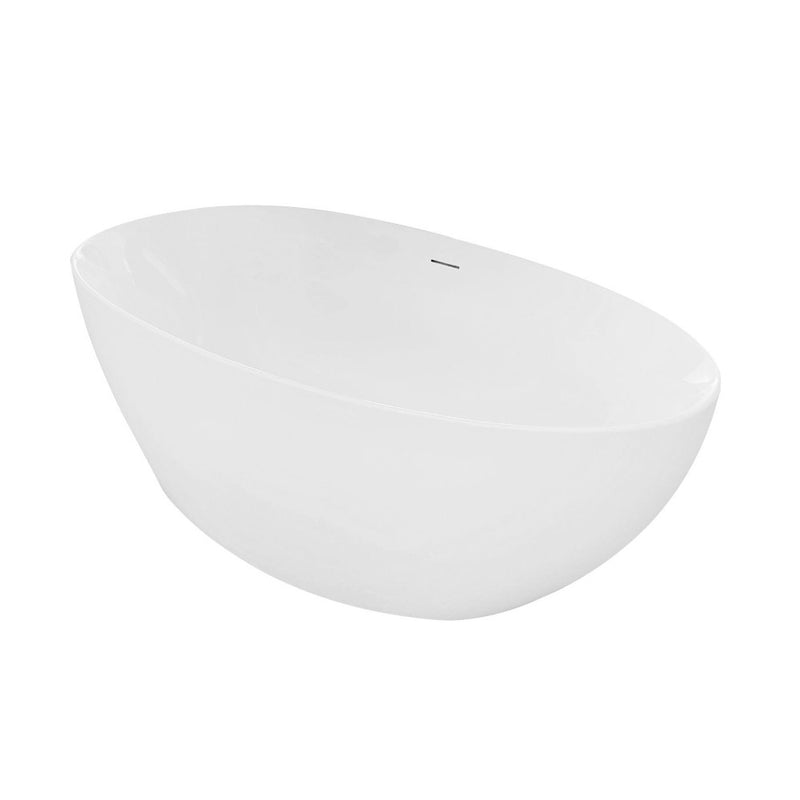 White Free Standing Acrylic Bathtub 59" x 31.5" x 23"